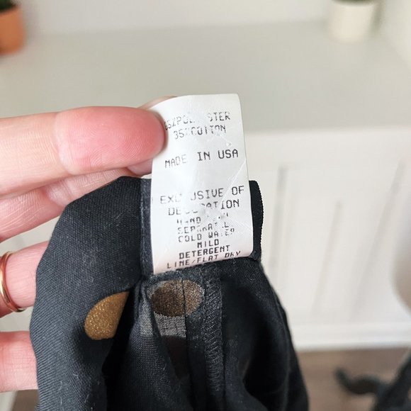 Vintage Dotti | Black Gold Polka Dot Oversized Blouse Tunic Dress | M - Picture 11 of 11